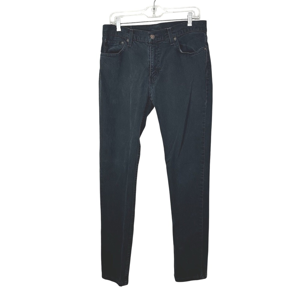 Levis 511 Jeans Mens Slim Fit 33 x 32 Black Dark Wash Denim 5 Pockets Stretch